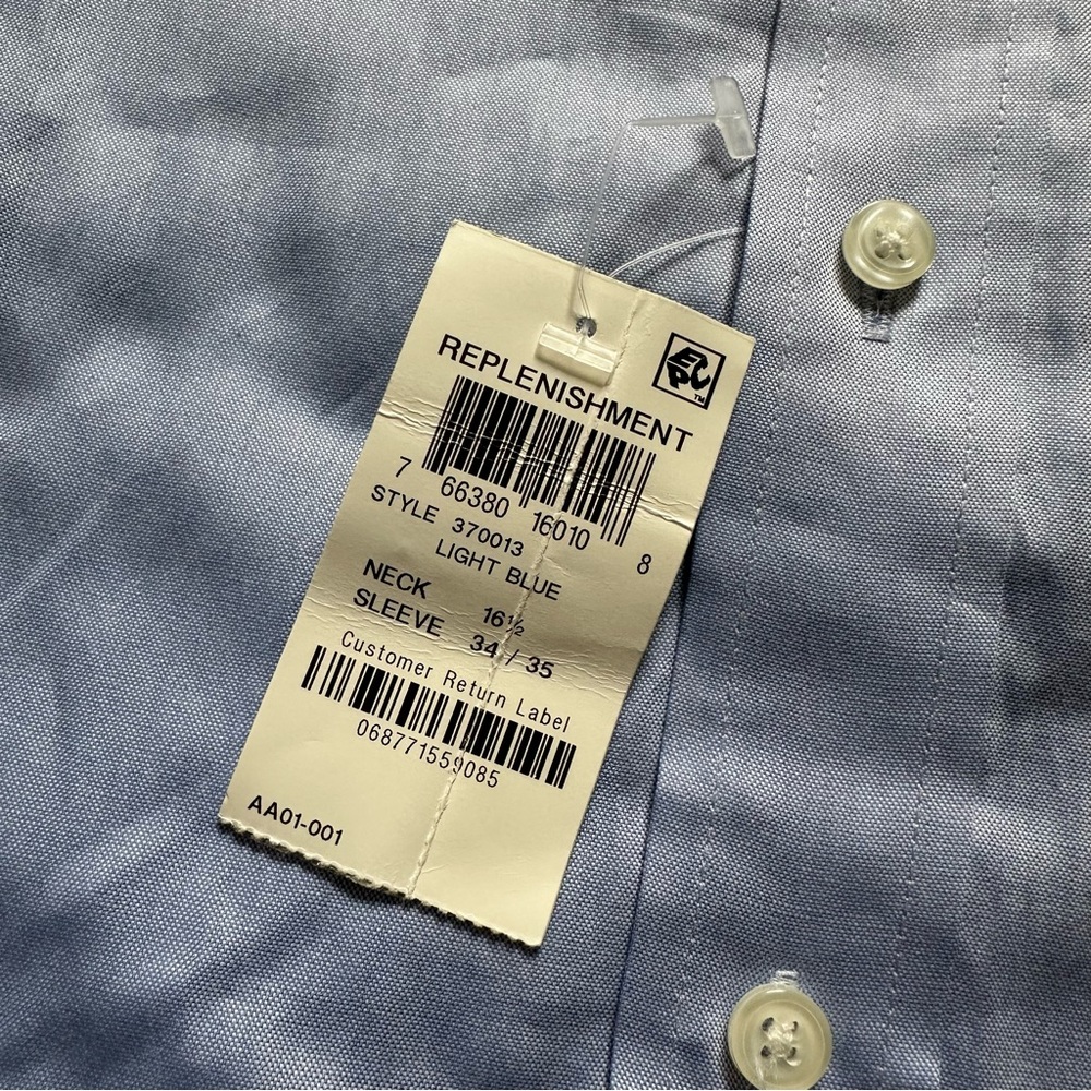 Club Room Men’s Button Down Dress Shirt Light Blue Neck 16.5 - Picture 10 of 10